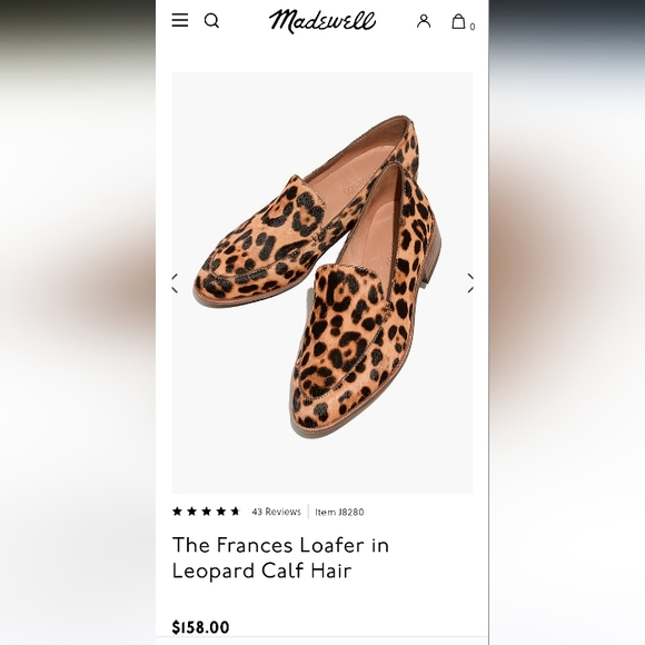 NWT Madewell The Frances Loafer in Leopard Print Calf Hair Sz. 6 - Picture 15 of 15